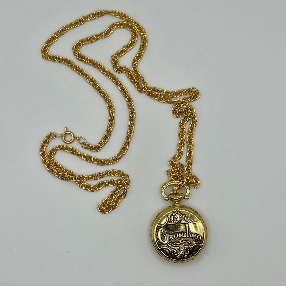 Vintage Style Gold Chromika Locket Watch Necklace*